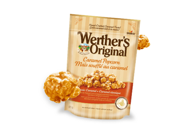 Le maïs soufflé au caramel Werther’s Original est maintenant en vente au Canada!