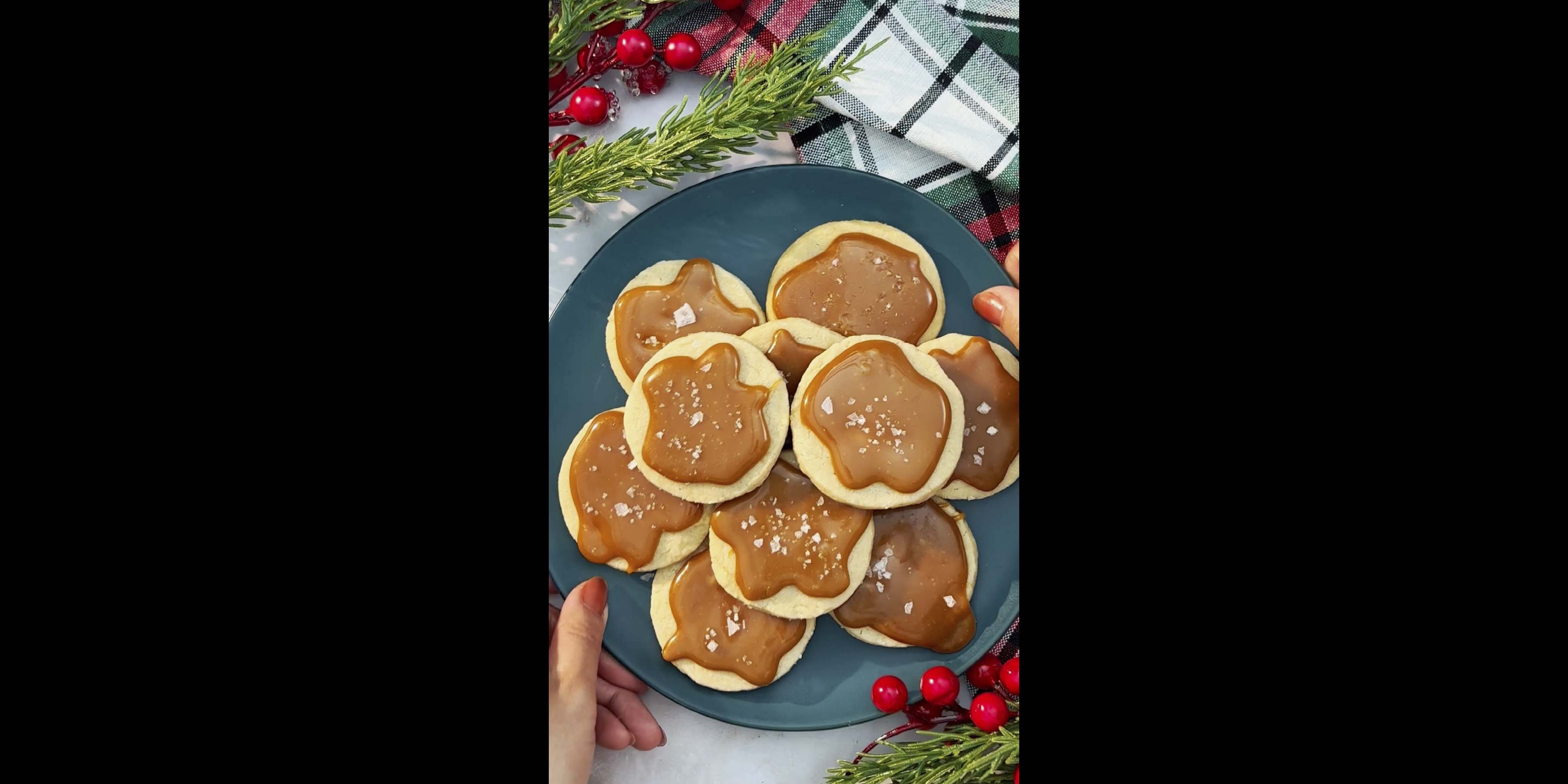 Salted Caramel Glazed Shortbread Buttons