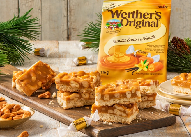 Werther’s Original Recipes – Salted Cashew Caramel Bars