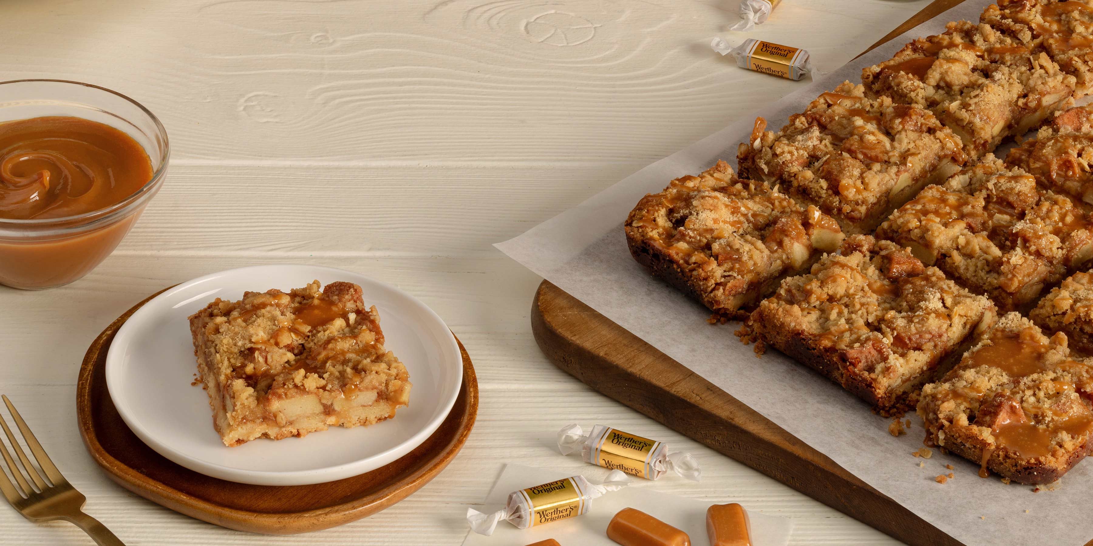 Barres de croustade aux pommes caramel
