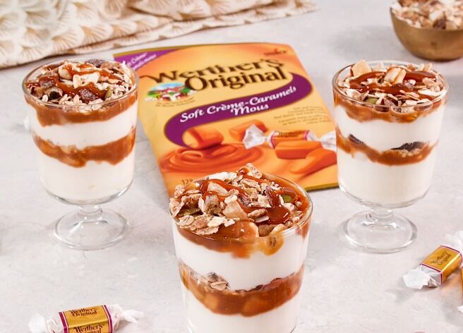 Werther’s Original Recipes – Peaches ‘n’ Cream Caramel Parfait