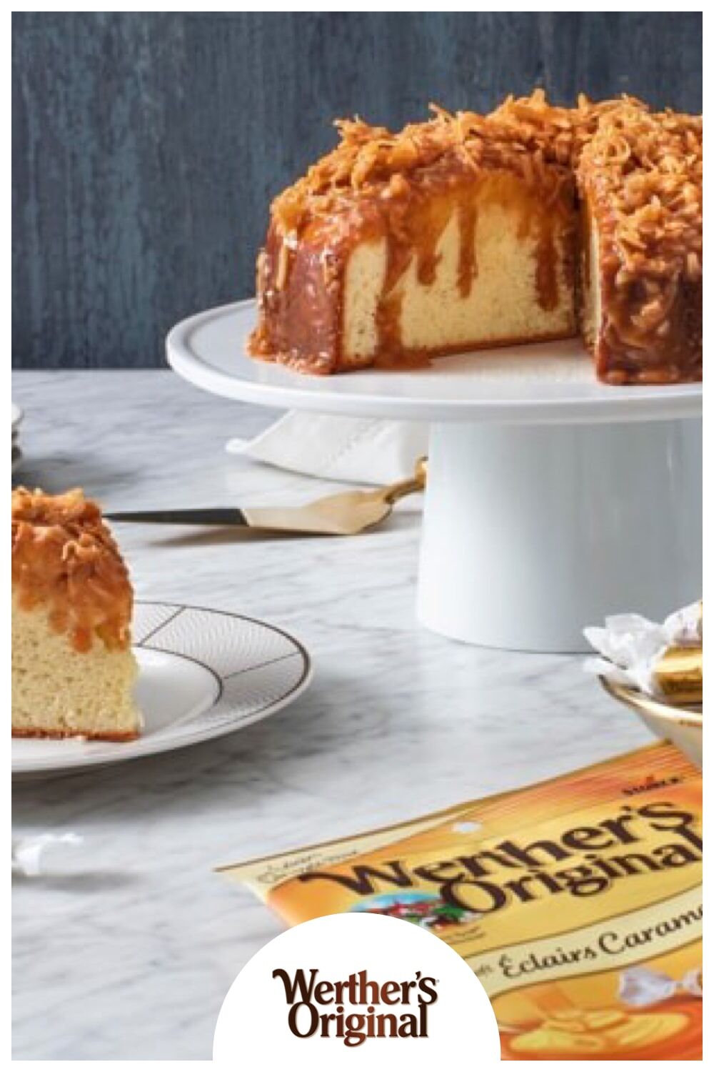 Werther’s Original Recipes – Caramel Coconut Vanilla Cake