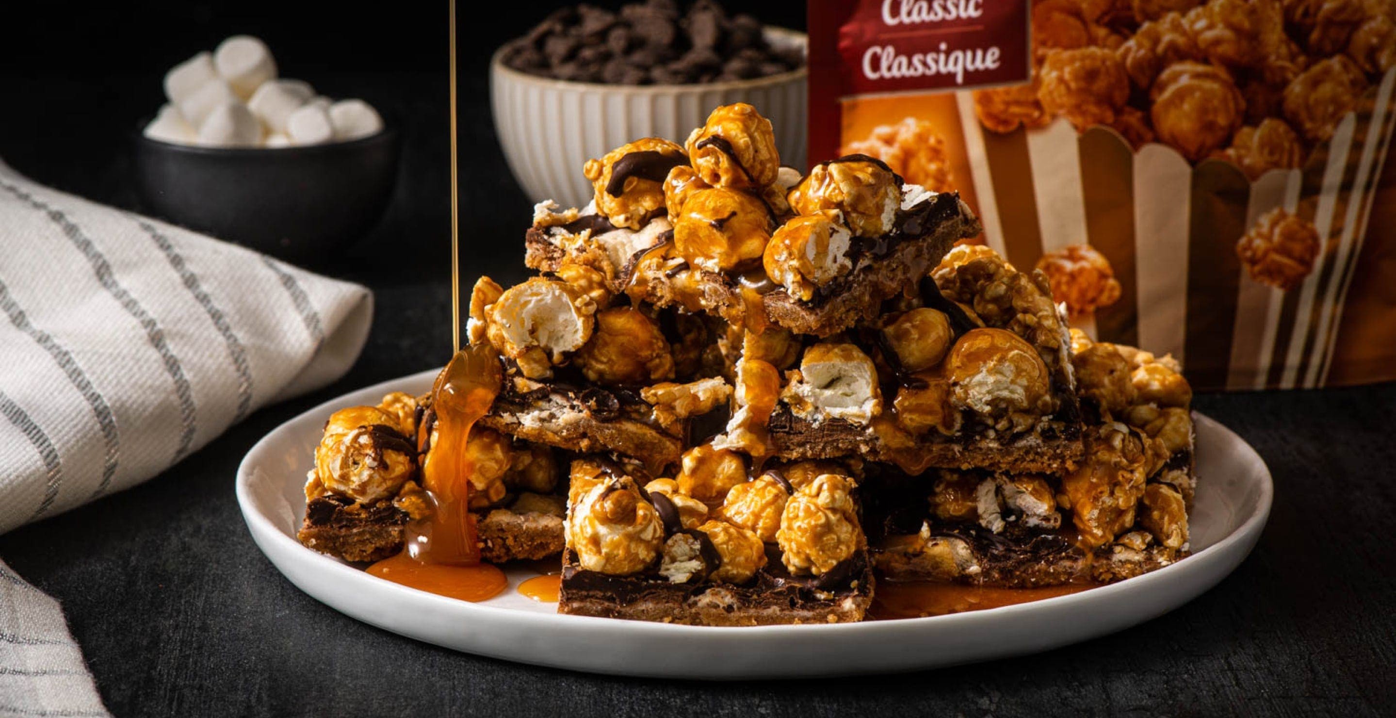 Carrés S’mores au caramel